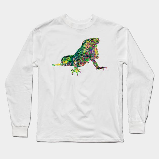 PSYCHEDELIC IGUANA Long Sleeve T-Shirt by shethemastercovets